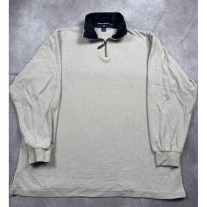VTG Polo Sport Ralph Lauren Men's Sz XL 1/4 Zip Jersey Pullover Beige‎ Preppy